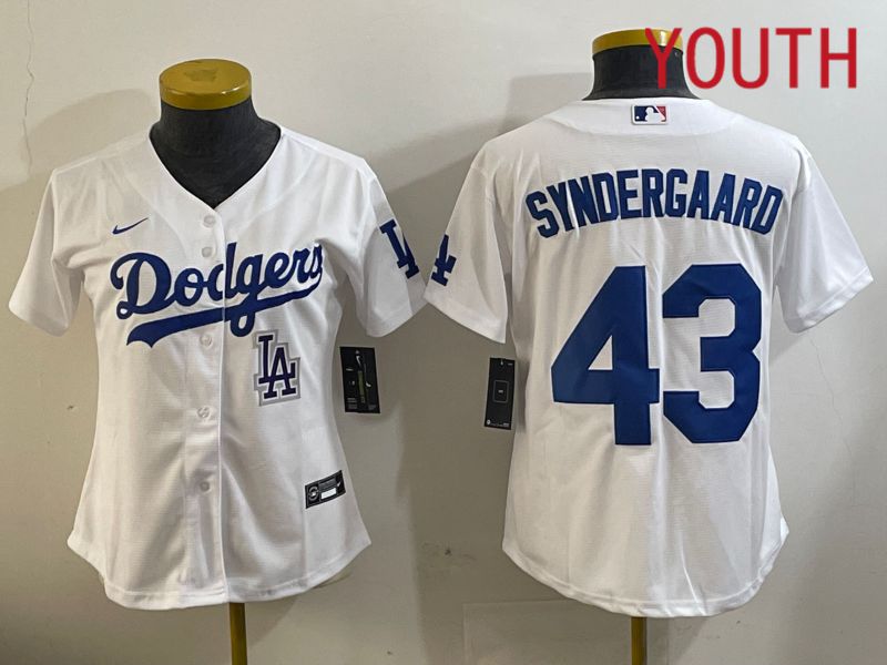 Youth Los Angeles Dodgers #5 Freeman White Game 2024 Nike MLB Jersey style 11206
